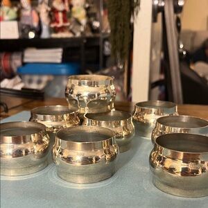Polished Silver Napkin Rings - Set of 8